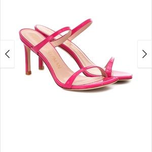 Stuart Weitzman Women's Leather Aleena 75 Heeled Sandals Pink size 6.5.